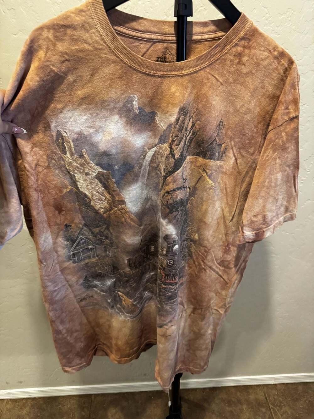 Vintage 1999 The Mountain Ted Blylock Tie-Dye Locomotive Train T-Shirt XL